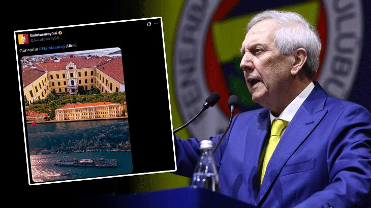 Galatasaray'dan Aziz Yıldırım'ın 'Fenerbahçe Adası' projesine lise ve ada göndermesi