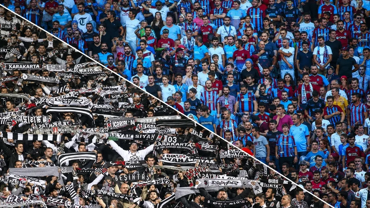 Trabzonspor-Beşiktaş maçında 6 yıllık deplasman yasağı kalktı, misafir taraftar tribünde